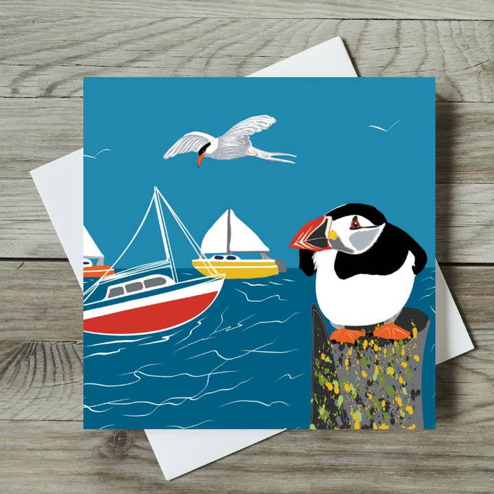 Clear Skies - Nautical Puffins for wholesale by THTDesignCo.
