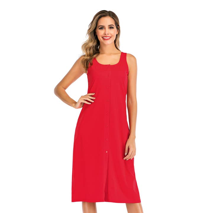 Vestido largo con botones para venta al por mayor de guodil