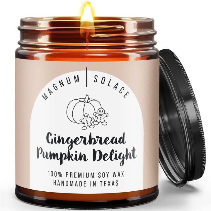 Magnum Solace - Wholesale Jar/Filled Candle - Fall & Christmas Holiday Candles - 100% Premium Soy Wax