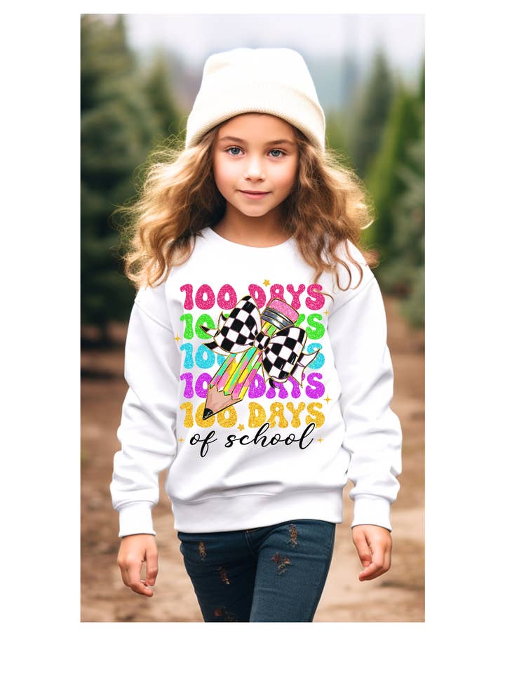 100 days of school kids sweatshirt for wholesale by Tiny trendz teez