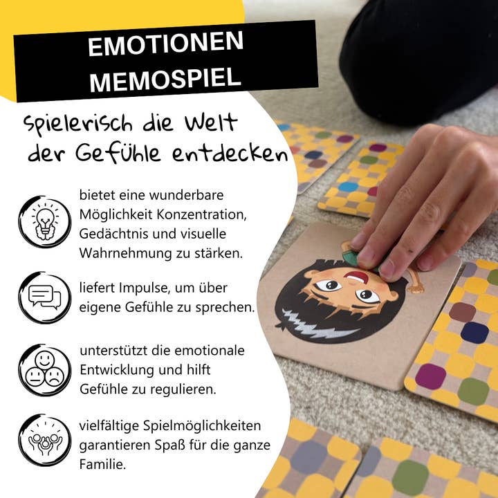HANNIline - Wholesale Learning Cards - Kids & Baby - Emotional memo game (3-7 years) | 30 soulful cards1