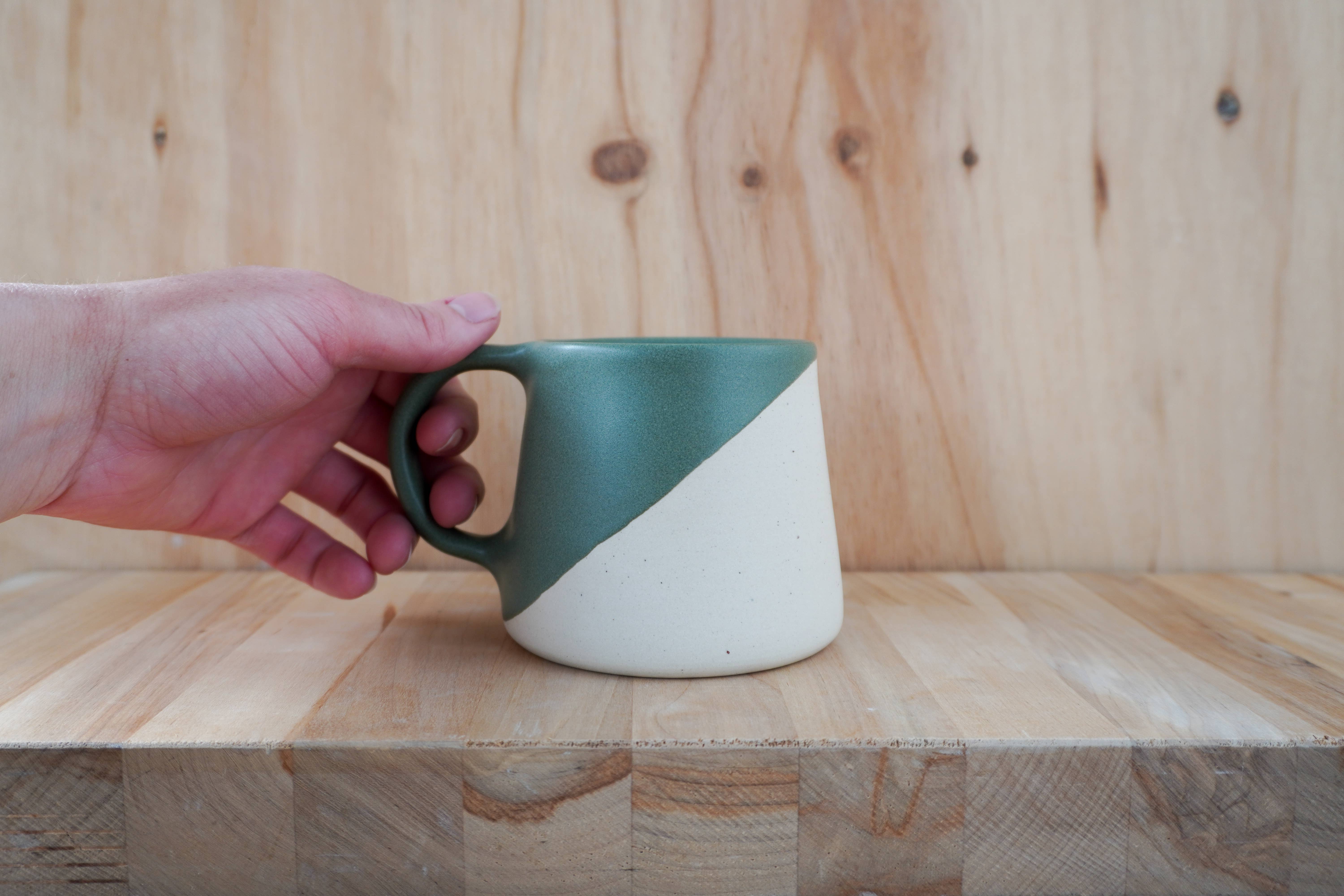 Shelby Page Ceramics - Wholesale Coffee Mug - Classic Taper Mug - Angle Dip6