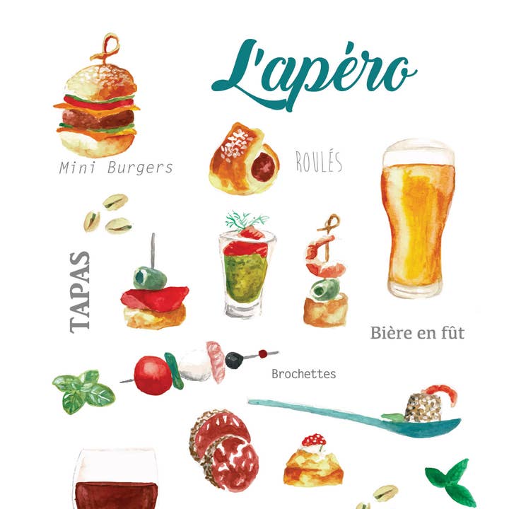 Apero Tea Towel/Open - Køretøj for engroshandel hos Maison Lorrain