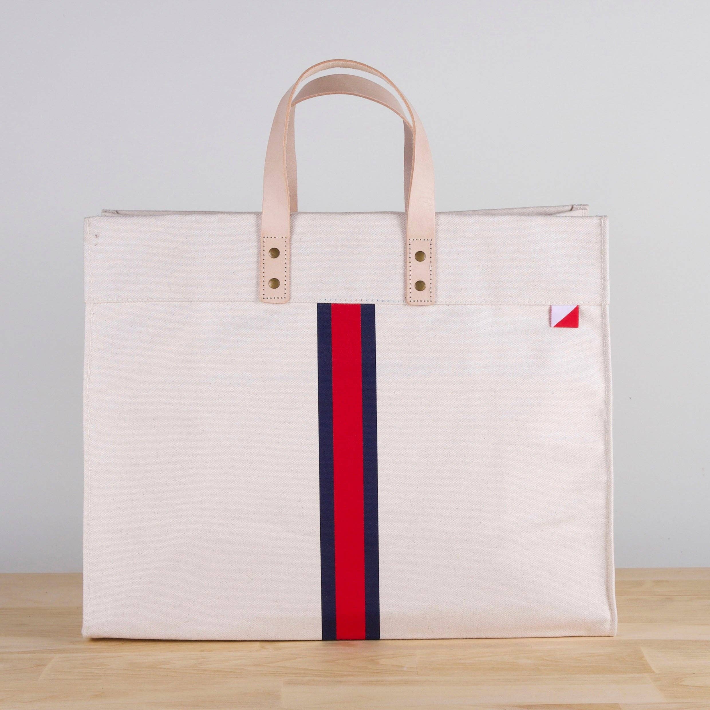 ShoreBags - Wholesale Tote Bag - Unisex - Striped Heavy Canvas Box Tote0