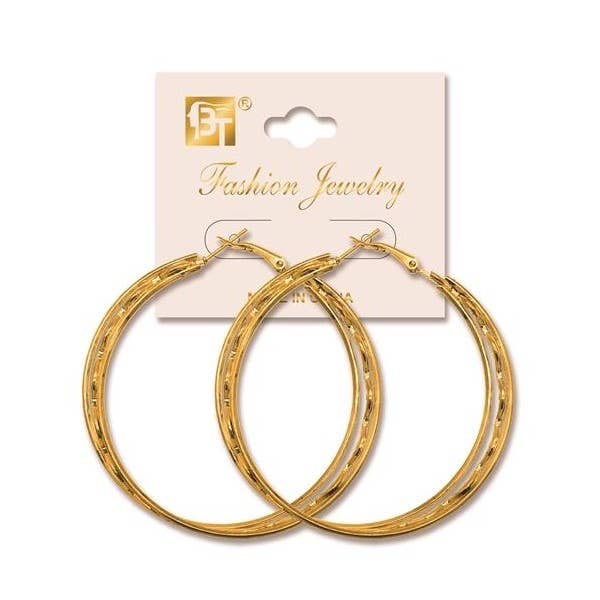 KT Supply - Wholesale Retailer Display - Jewelry - Hoop Earrings Ziggy0