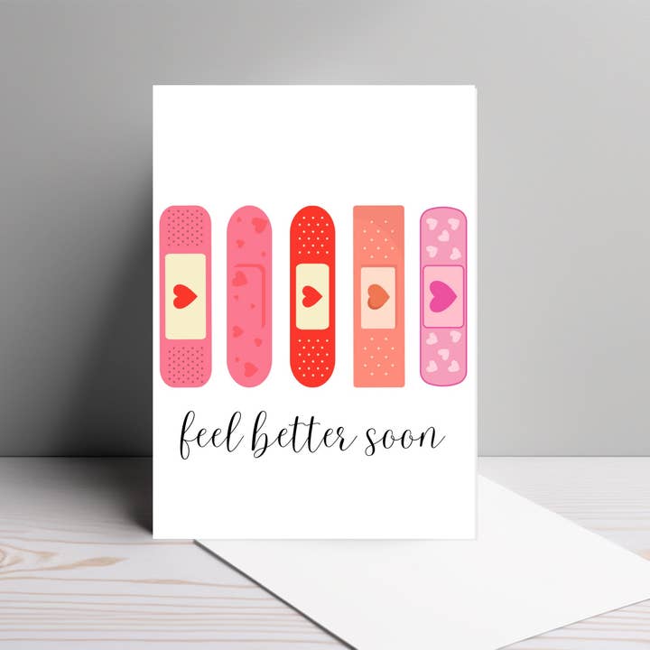 By Megan - Wholesale Get Well Card - Feel Better Soon | Bandage Heart Get Well Card1