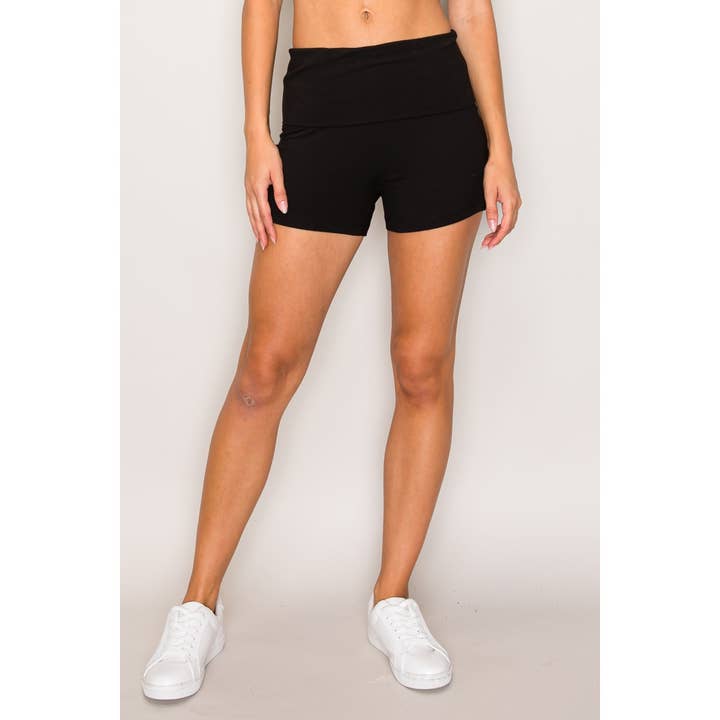 Popular 21 - Wholesale Shorts - Women's - Brushed Back Fold over bike shorts