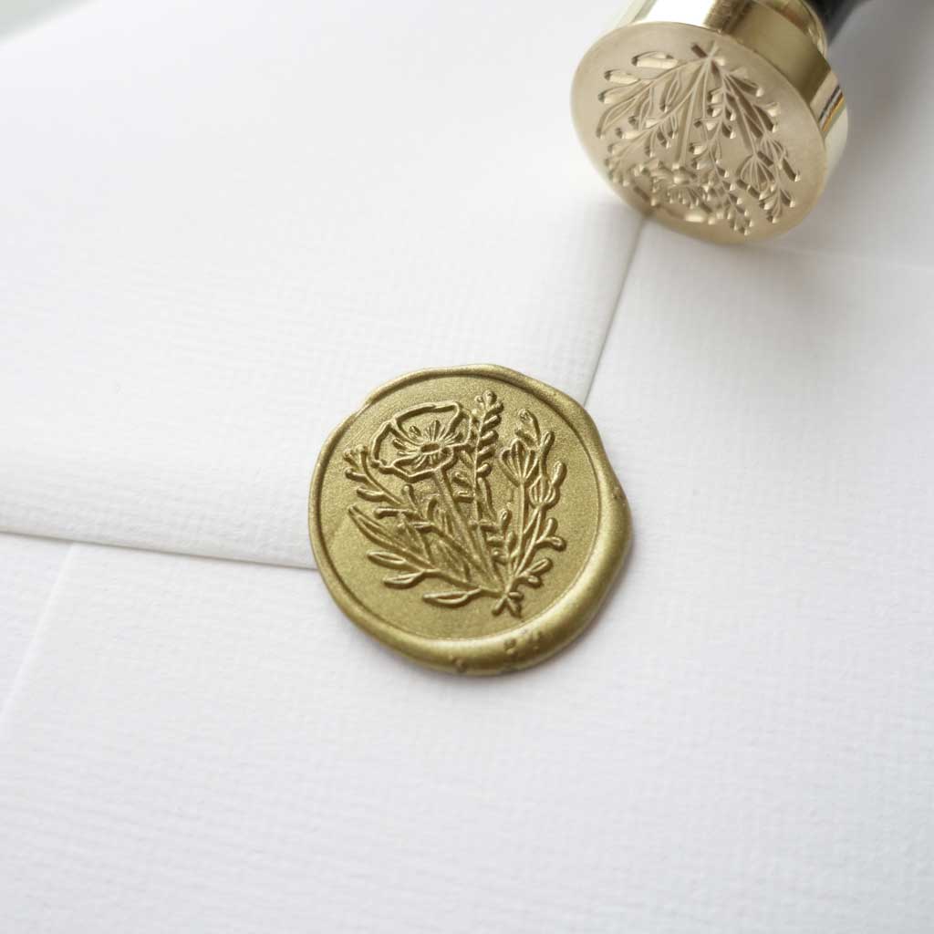 Fiona Ariva - Wholesale Rubber/Decorative Stamp - Wild flower wax seal stamp, wax seal kit or stamp head8