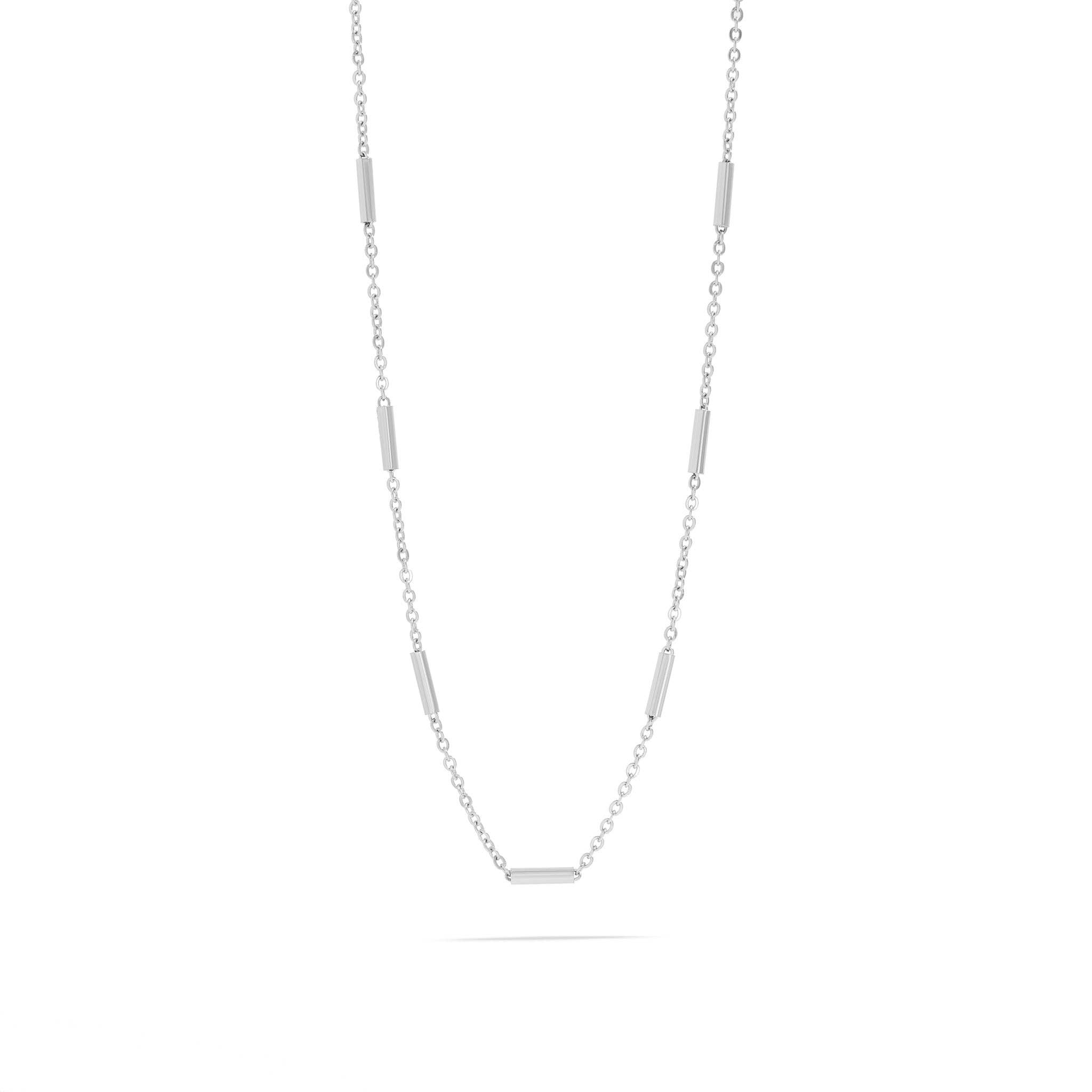 WJW - Wholesale Link & Chain Necklace - 18K Gold PVD Stainless Steel Satellite Bar Chain Necklace4