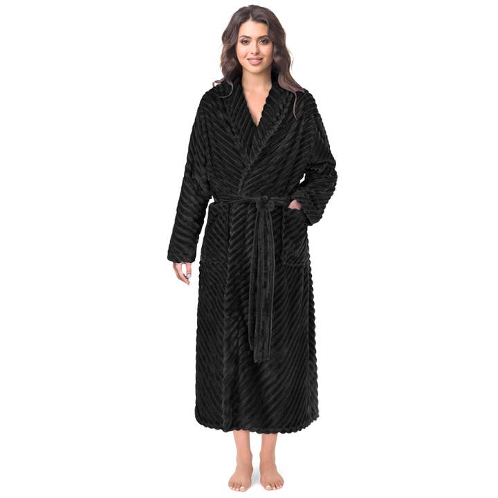 Pavilia - Wholesale Robe - Women's - Women's Ribbed Fleece Robe17