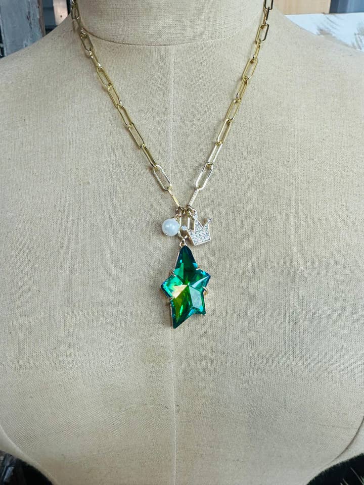 Colar Estrela de Esmeralda por atacado de Scooples Jewelry