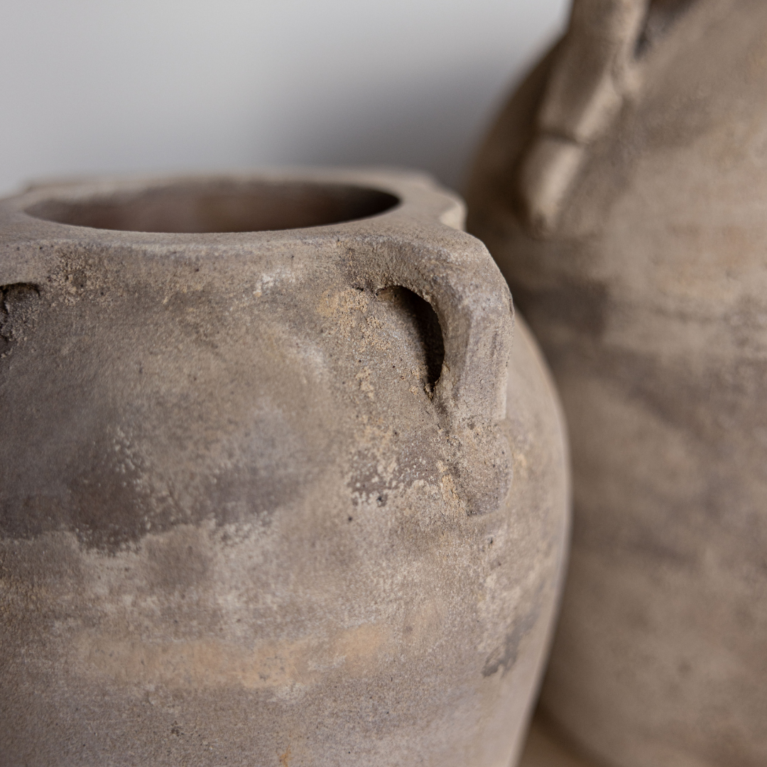 Luxe B Co - Wholesale Vase - Blanc Beige Wash Vase Pot With Handles Large3