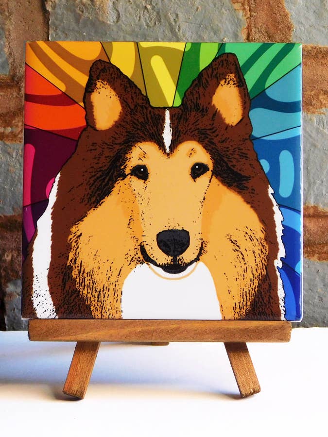 Rough Collie Keramisk kunst Tile for engroshandel hos Sabyloo