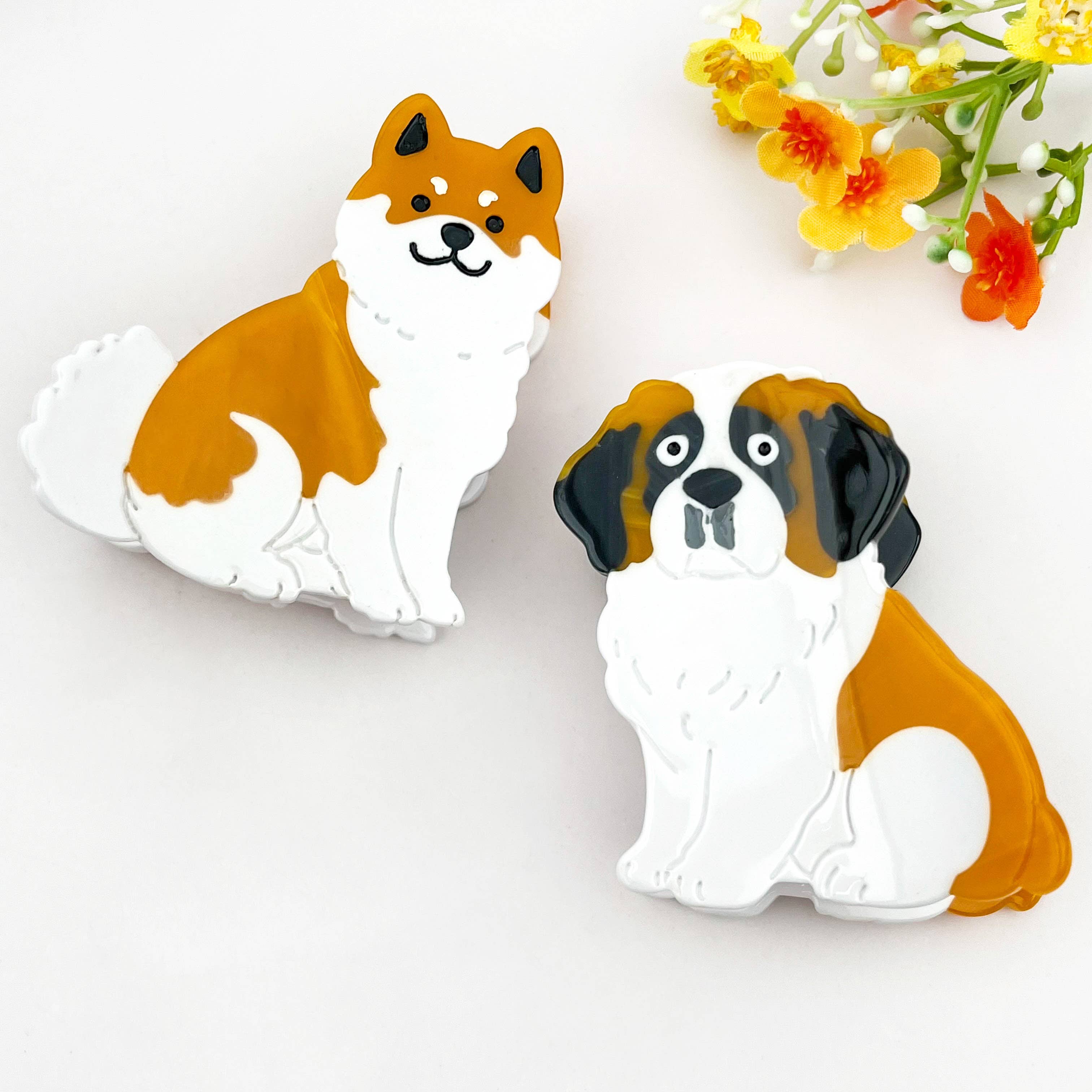 mildstyles - Vente Pince à cheveux – femme - Pince à cheveux en acétate en forme d'animal adorable chien6