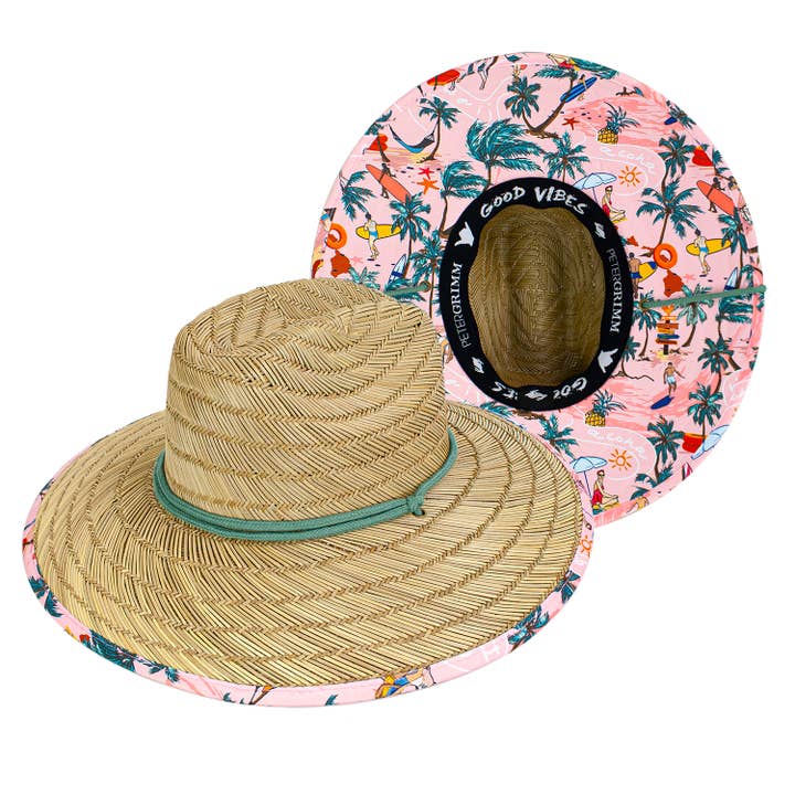 Peter Grimm - Wholesale Straw Hat - Unisex - Surf On Straw Lifeguard Hat