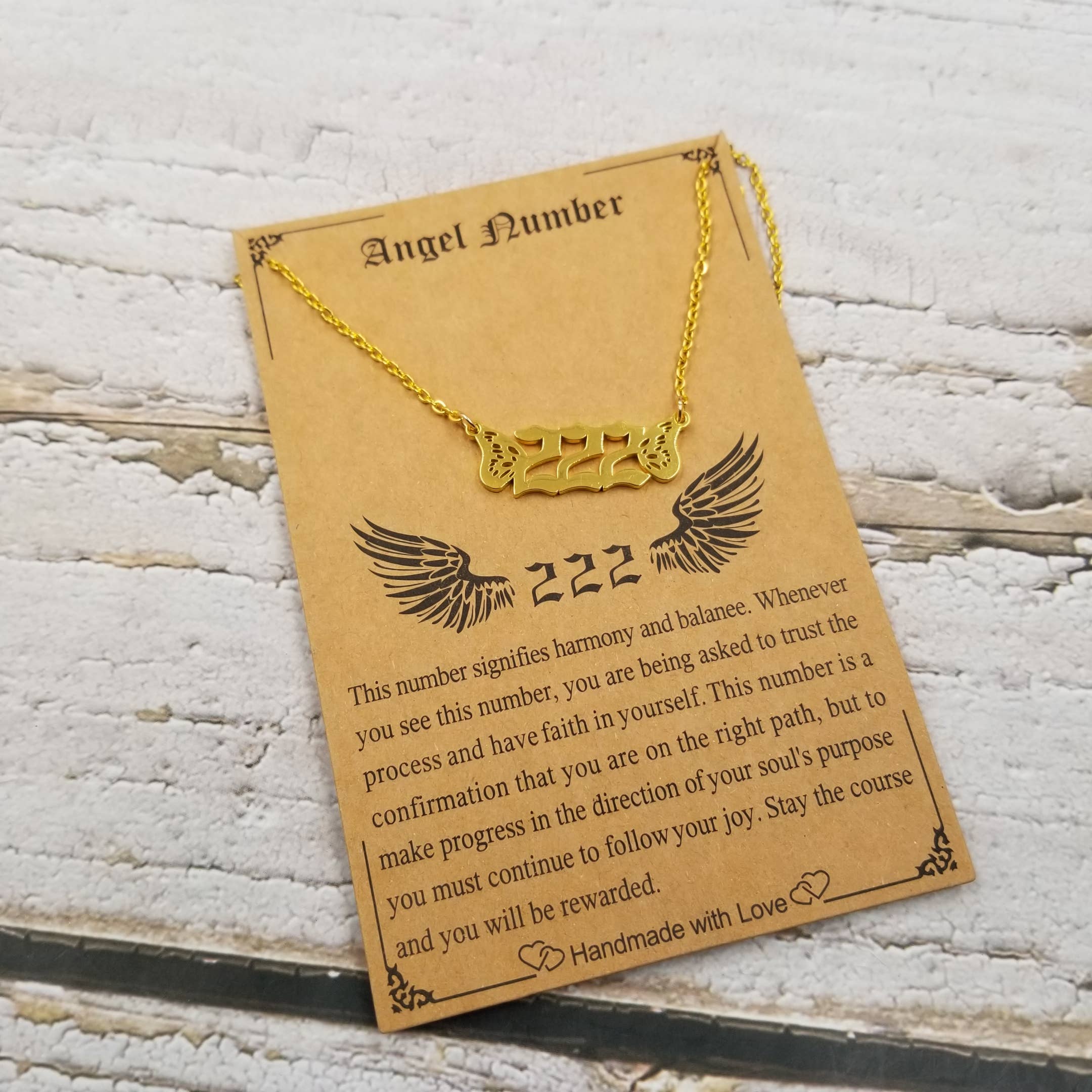 Treasure Wholesale – Colar pingente/pendente por atacado – Colar de Bênção com Número de Asas de Anjo1