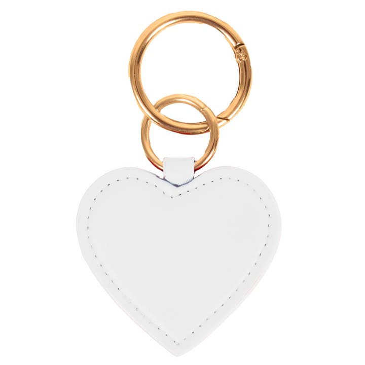 White Heart Purse Charm/ Key Ring by Desden for wholesale by Desden