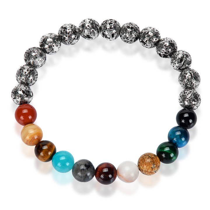 West Coast Jewelry - Wholesale Beaded Bracelet - Solar System Natural Stone Stretch Bracelet5