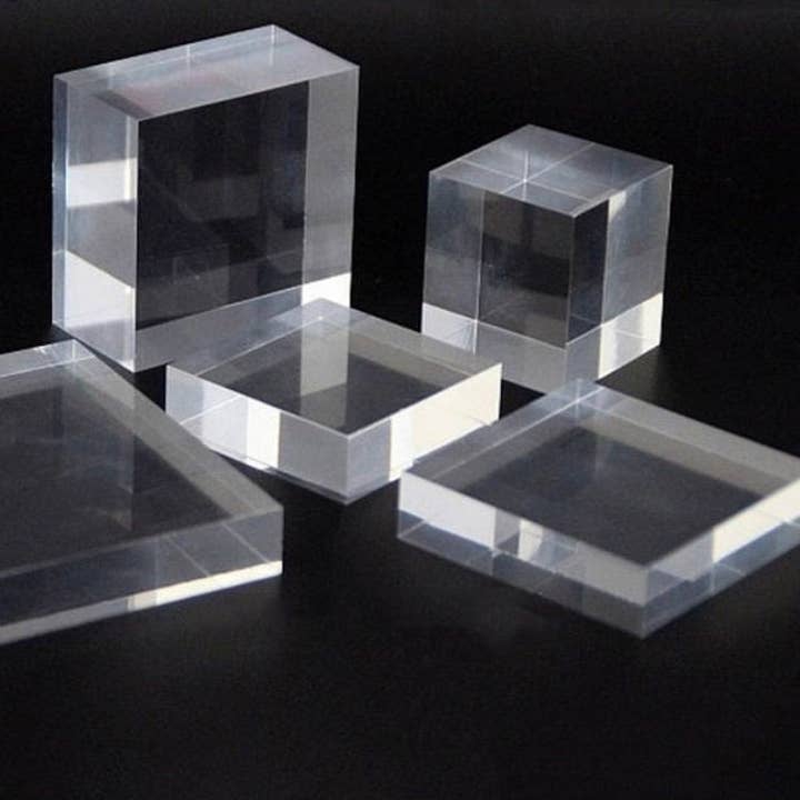 Plasticmart - Wholesale Decorative Tabletop Object - 1.00" Clear Acrylic/Lucite Blocks and Bases all sizes6