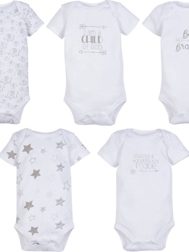 Gray Bodysuit - Pack of 5 for wholesale by Miracle Blanket- The #1 Pediatrician-recommended Swaddle