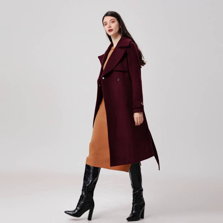 Smart and Joy - Wholesale Trench Coat - Women's - Wool coat with wide shutters33
