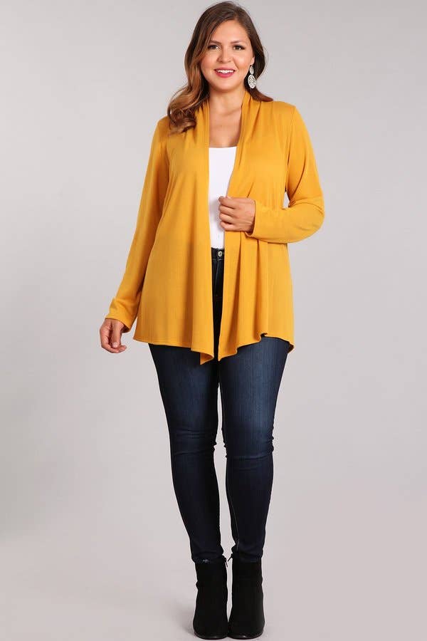 Chris & Carol Apparel - Wholesale Cardigan - Women's - X9029-140 Essential Plus Size Knit Cardigan26