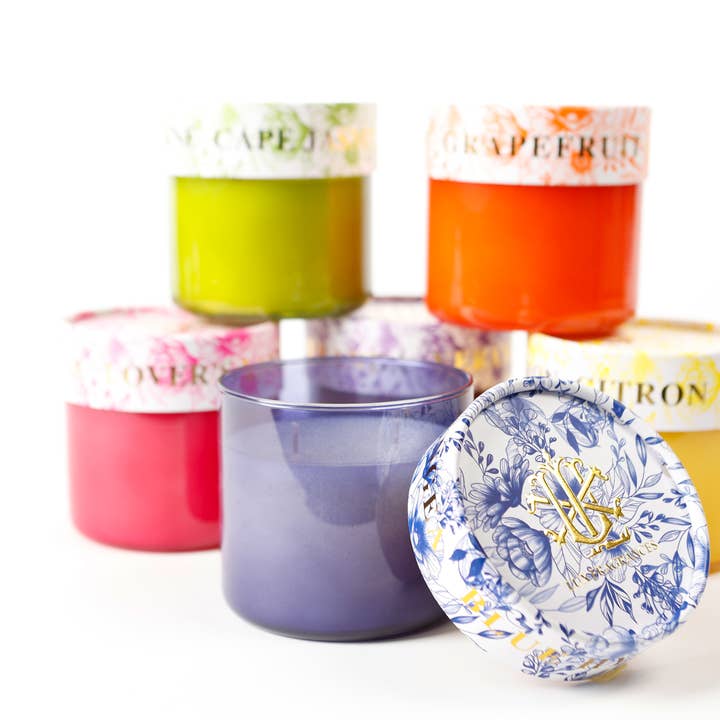 LUX FRAGRANCES - Wholesale Jar/Filled Candle - $15.00 min 3 - GRAPEFRUIT 2 WICK CANDLE WITH DECORATIVE LID