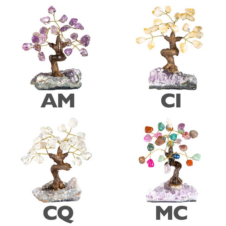 Benjamin International - Wholesale Decorative Tabletop Object - 24 STONE GEMSTONE TREE