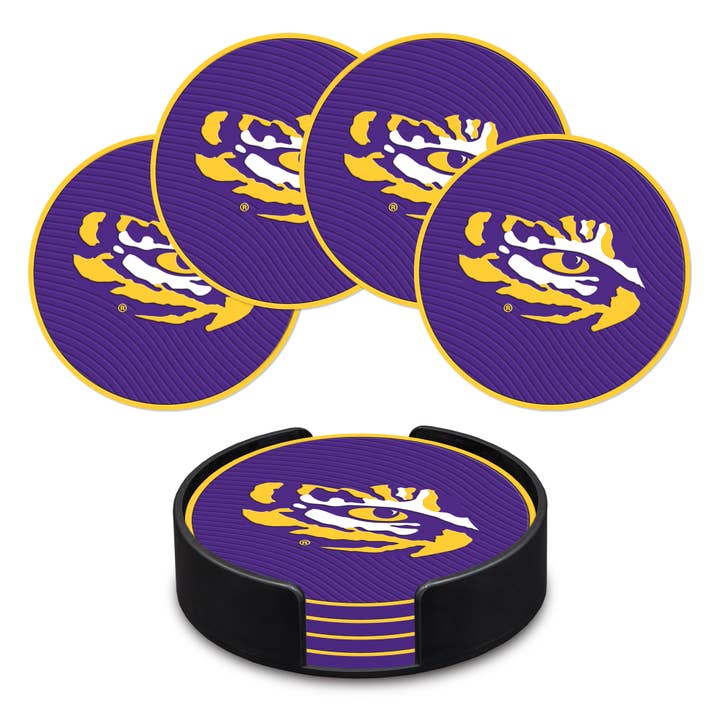 SOUS-VERRES EN PVC 4" PACK DE 4 LSU TIGERS UNIVERSITÉ D'ÉTAT DE LOUISIANE pour la vente par Rico Industries