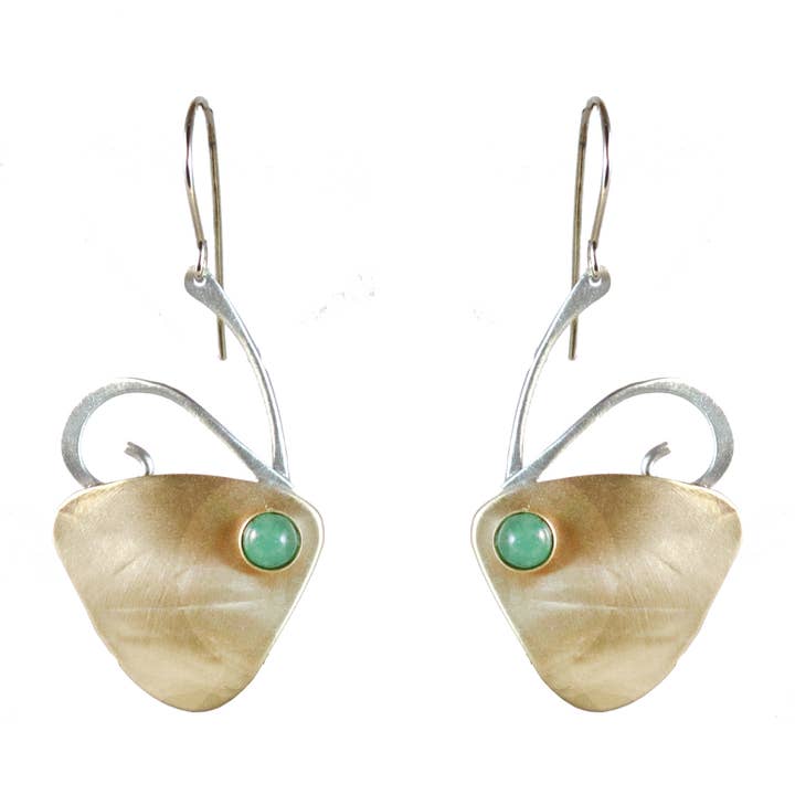 Sterling Vines that arch like shooting stars with Aventurine for wholesale by Whitney Designs Ltd.