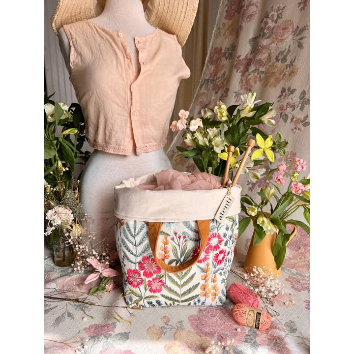 Atenti – Sacola - Mulher por atacado – Saco Organizador de Tricô e Crochet Project: Wildflower Hope9