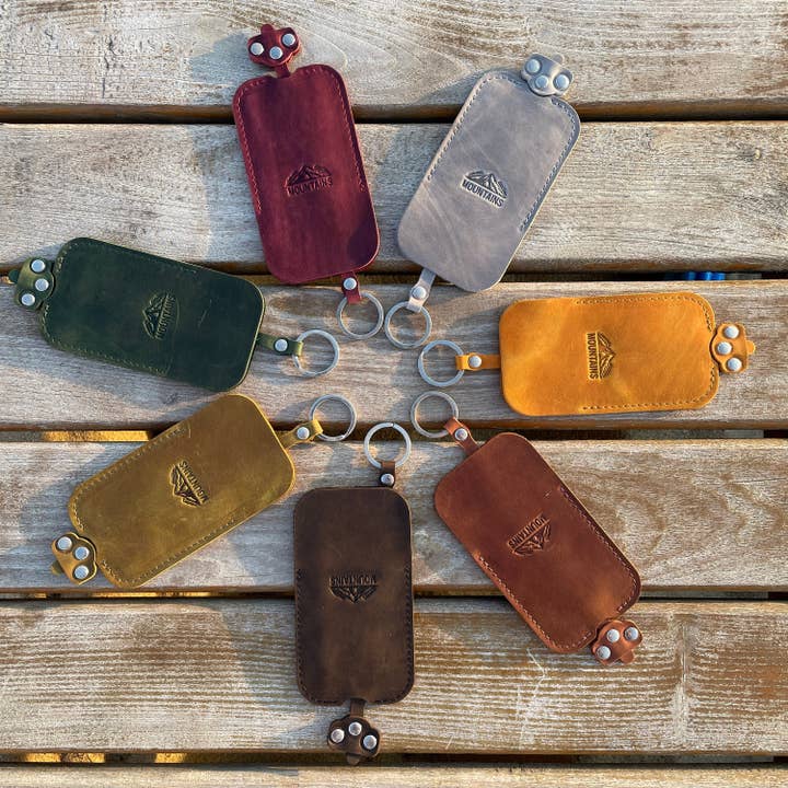 Mountains – Engroshandel Nøglering - Unisex – Lucky Gift, Farver Nøgleholder, Ægte læder nøgle organisator