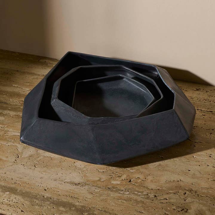 Lauren HB Studio - Wholesale Decorative Plate/Dish/Bowl - Nested Stone Bowl Set