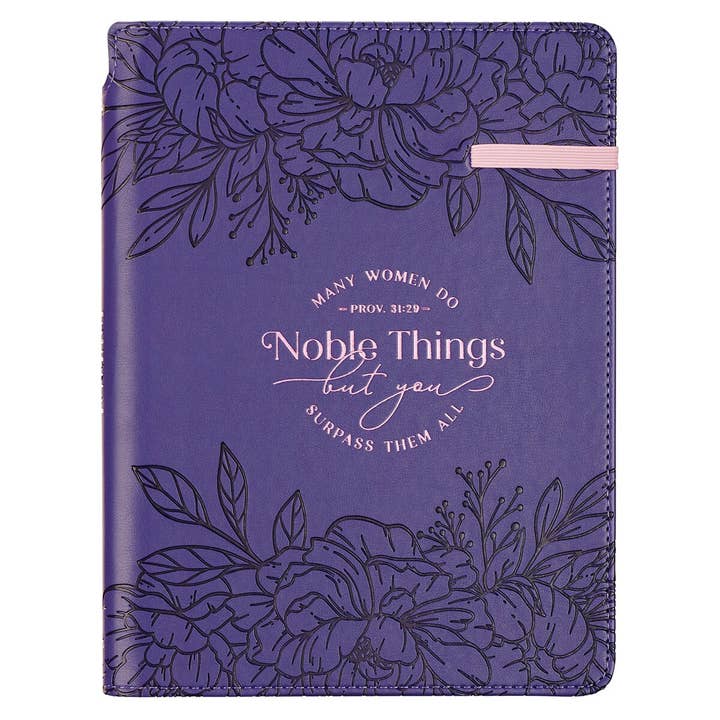 Journal Classic w/Elastic & Pen Hold Noble Things Prov 31:29 for wholesale by Christian Art Gifts