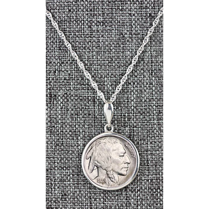 American Coin Treasures - Wholesale Pendant/Charm Necklace - Buffalo Nickel Coin Sterling Silver Necklace