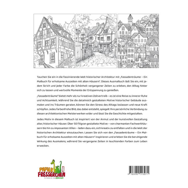 Papierfresserchens MTM-Verlag - Wholesale Coloring & Activity Book - Adult - Facade Dreams - A Coloring Book for Relaxing Breaks1