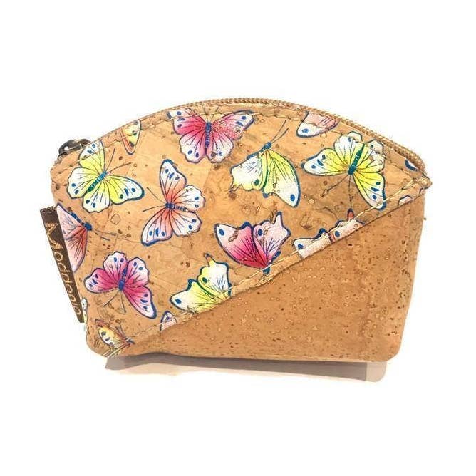 Cork Mini Coin Purse and Small Coin Pouch in a Lumo Flower for wholesale by Moddanio Cork