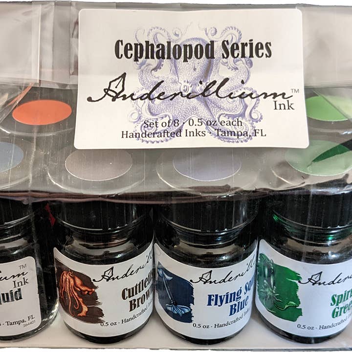 Anderillium Inks - Vendita all'ingrosso Tampone di inchiostro - Set di campioni di inchiostro Anderillium™ - Serie Cefalopod