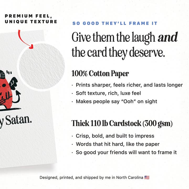 Petty Paper Studio - Wholesale Sympathy Card - Not Today Satan - A2 Cute Supportive Sympathy Greeting Card1