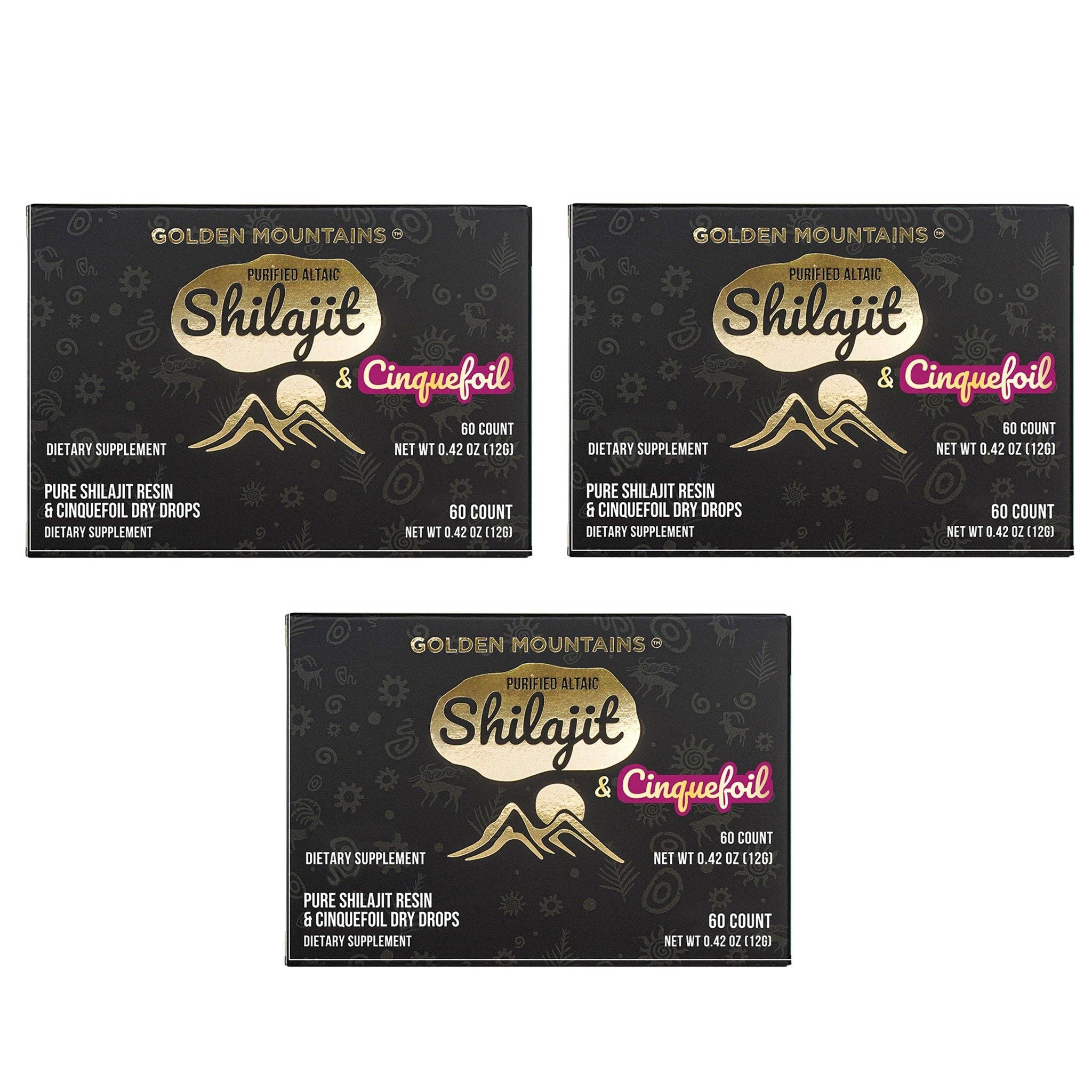 SiberianGreen - Wholesale Oral Supplement/Vitamin - Siberian Green Pure Altai Shilajit Resin w Cinquefoil Herb Extract – 180 Dry Drops (3-Pack)1