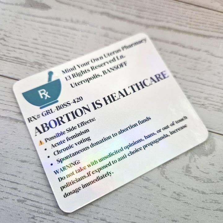 ShesSoCrafty Goods - Wholesale Sticker - Abortion Is Healthcare Feminist Prescription Sticker6