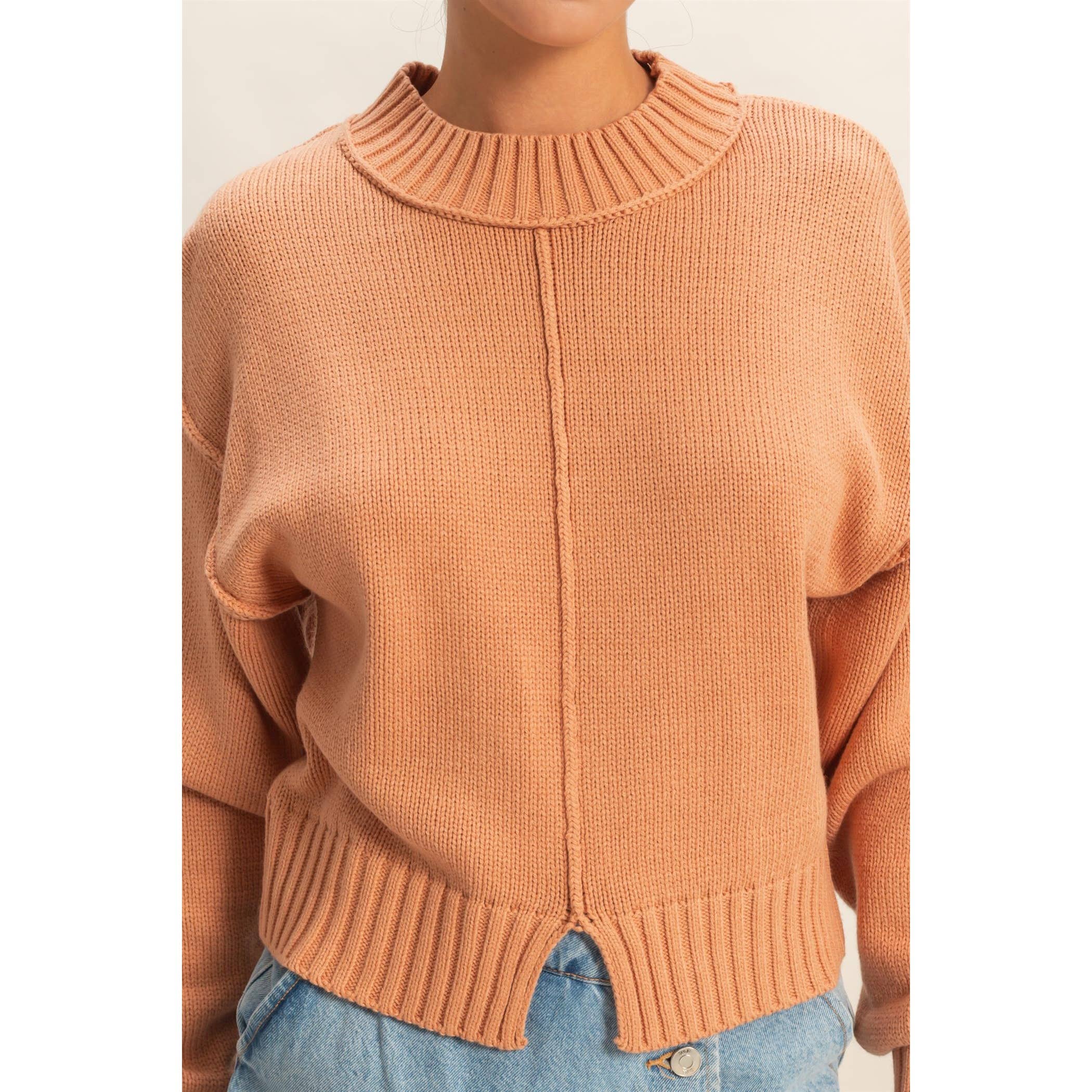 HYFVE – Großhandel Strickpullover – Damen – Pullover mit Stehkragen und Naht vorne3