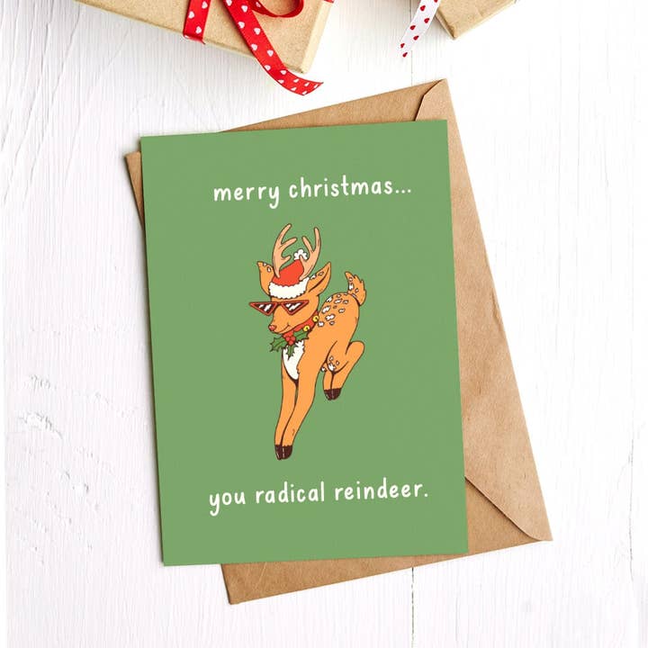 Big Moods - Wholesale Christmas Card - "Merry Christmas You Radical Reindeer" Christmas Card