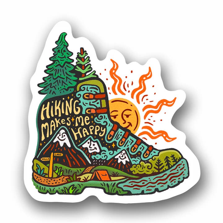 Hiking Sticker for wholesale by Sticker Art