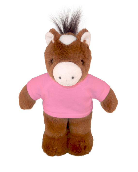 Plushland - Wholesale Stuffed/Plush Toy - Kids & Baby - Plush Floppy Horse with Personalized Tee  8"8