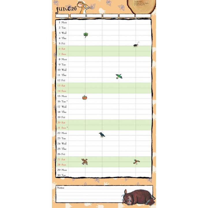 Danilo Promotions Ltd – wholesale Calendar – THE GRUFFALO 2026 FAMILY ORGANISER CALENDAR (WITH POCKET AND STICKERS)2