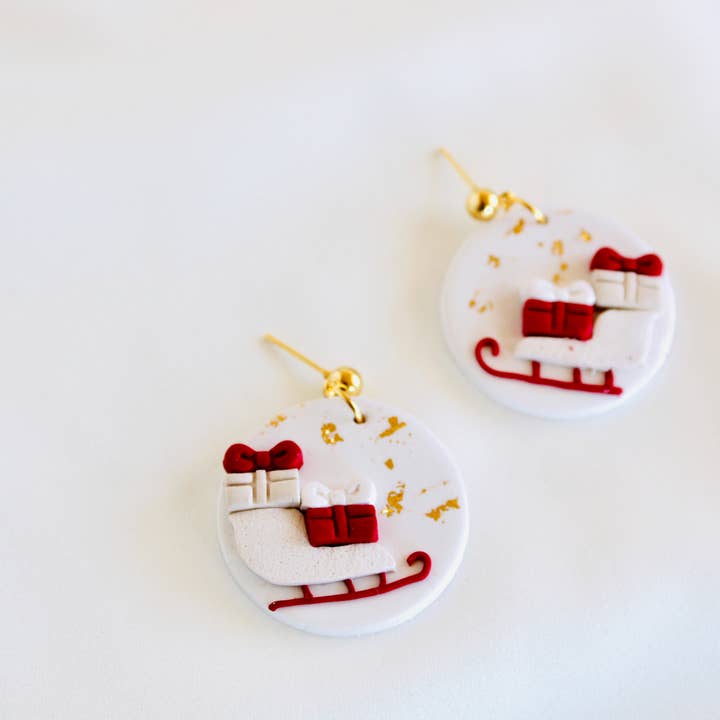 Orecchini di Natale in argilla, orecchini regalo di Natale per la vendita all'ingrosso da parte di PERNAZ JEWEL