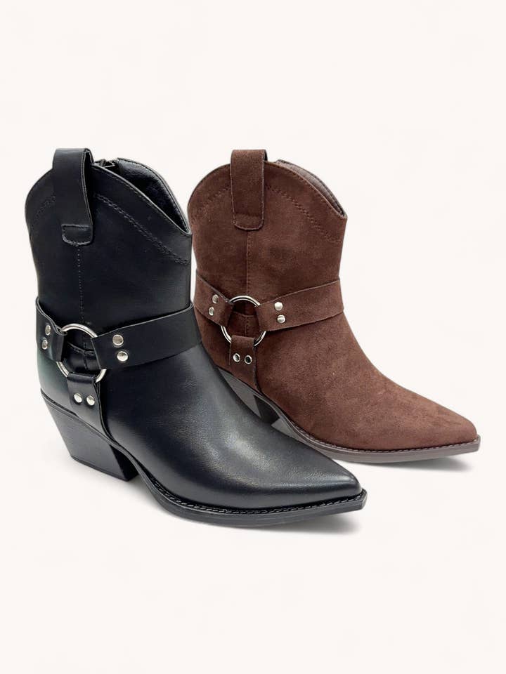 Cococci Cowboy-Stiefeletten mit Riemen und Metallringen für den Großhandel von CCOCCI