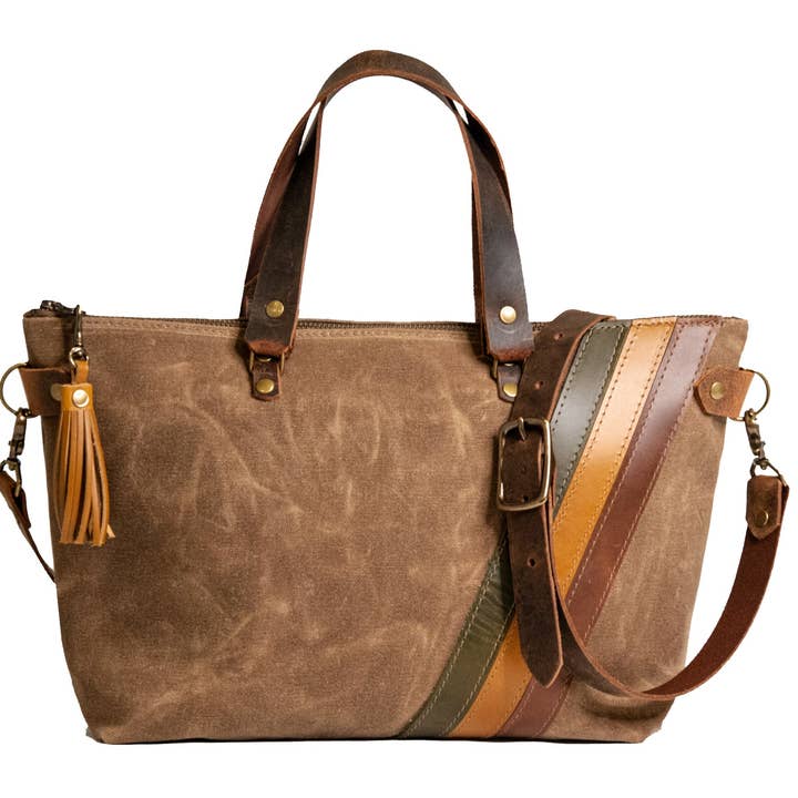 In Blue Handmade - Wholesale Tote Bag - Women's - Waxed Canvas 70's Small Bowler Bag | Lined7