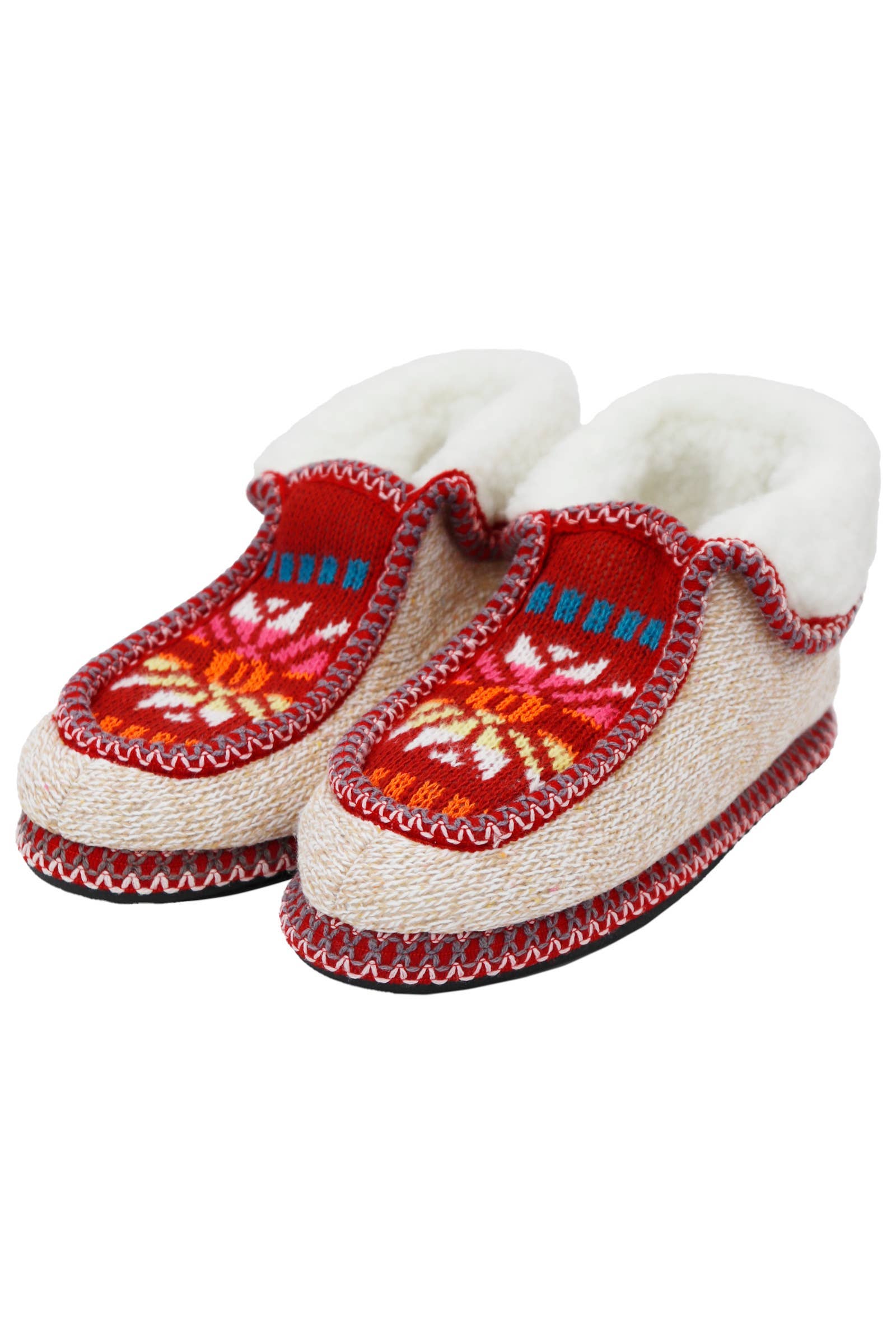 ASSORTED Boho Multi-tribal Shearling Lined Moccasin Slippers for wholesale on Faire12